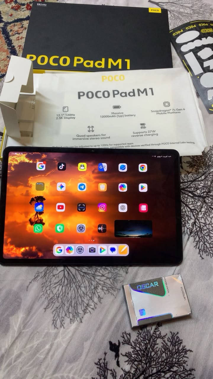 السلام عليكم
Poco Pad m1

المواصفات:

ذاكره 256 

16رام

شاشة كبيرة 12.1" 2.5k ,120HZ  + بطارية عملاقة بحجم 

12000mAh

معالج قوي snapdragon 7s gen4

مع اربع سماعات Dolby Atmos

جهاز نضافه 100 صار شهرين من ماخذه وغراضه كامله

للبيع او مراوي مع لابتوب

ومتواجد ع الواتساب ***********
