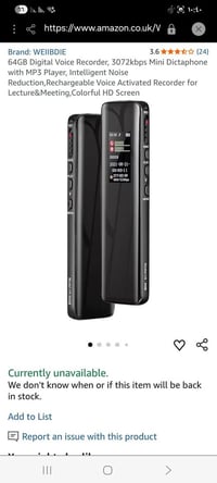 ٦٤ جيجابايت • تنشيط صوتي AVR • ٨٠ ساعة تسجيل