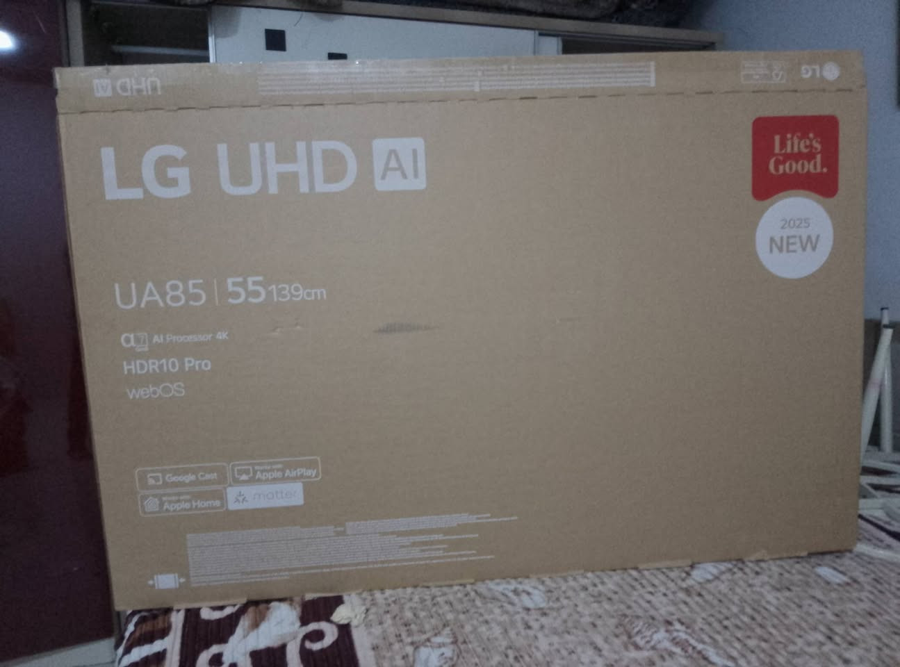 📺 شاشة LG 55 بوصة 4K سمارت (مستعمل 2يوم) للبيع سعر قفل 650الف رقم الهاتف ***********
🔥فول مواصفات موديل 2025 شهر 10
🔹 الموديل: LG 55UA85006LA🔹 المقاس: 55 بوصة🔹 الجودة: 4K Ultra HD (دقة عالية جدًا)🔹 سمارت: تدعم الإنترنت والتطبيقات (YouTube – Netflix – Shahid)🔹 ريسيفر داخلي مدمج🔹 ريموت ماجيك الأصلي🔹 3 مداخل HDMI + USB🔹 صورة نقية جدًا وصوت ممتاز 
📦 الحالة: زيرو بالكرتونة  ضمان:1سنه
