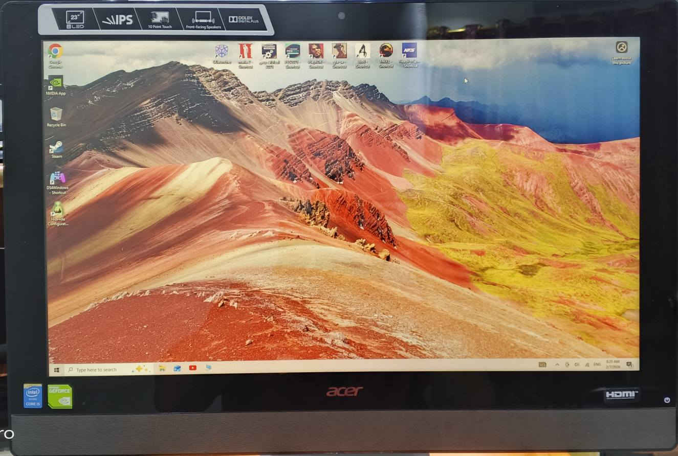 للبيع حاسبة Acer  (All-in-One) -  ويندوز 10 
الحاسبة شاشة وكيس بنفس الوقت نظيفة جدا
تشغل العاب خفيفة ومتوسطة بيه مجموعة العاب
المعالج: Intel Core i5-4460T 
الرام: 6GB DDR3.
كارت الشاشة (منفصل): NVIDIA GeForce 840M بسعة 2GB 
الشاشة: قياس 23 بوصة Full HD وتدعم اللمس (Touch Screen).
الهارد: 500GB.
المميزات: كاميرا، وايفاي، وبلوتوث داخلي.
الملحقات:
جهاز UPS نوع Ryzen 850VA 
جوستك PS4
ماوس وكيبورد
السعر: 350,000 دينار
بيه مجال و عندي توصيل
*********** ///*********** دهل اوران, واسط
