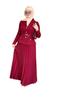 فستان دبل تركي فستان متصل +حزام   دبل تركي صيفي القياسات. S. M. L. XL....