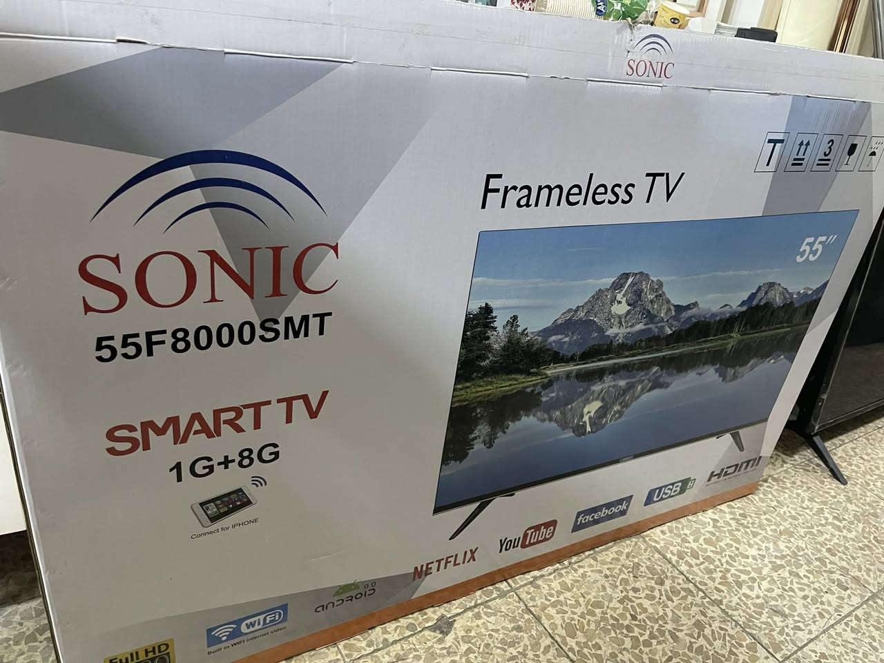 متوفر احجم او قياس شاشه من 42الى70 متوفر فول موصفات نت او ضمان 6شهور  كلها جديد ممستعمل 
شاشه 55سعره 300الف  بي ضمان تاخذ  اي ستفسر عل ***********
