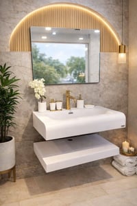 مغاسل تعليق مات • سيراميك تركي • ٨٠سم/٦٠سم