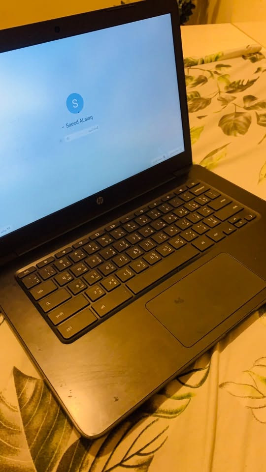 السلام عليكم 
لابتوب hp سلم حديث للبيع 
نضام كروم بوك 
سعه البطاريه 6الف ملي امبير 
شاحن حديث تايبسي يدوم 4 ساعات 
حجم شاشه 14 انج 
محموديه حي السلام 
***********

