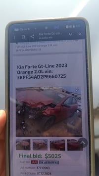 كيا فورتي للبيع موديل ٢٠٢٣ ضرر موضح بلصوره رقم بغداد بسمي المكان بغداد...