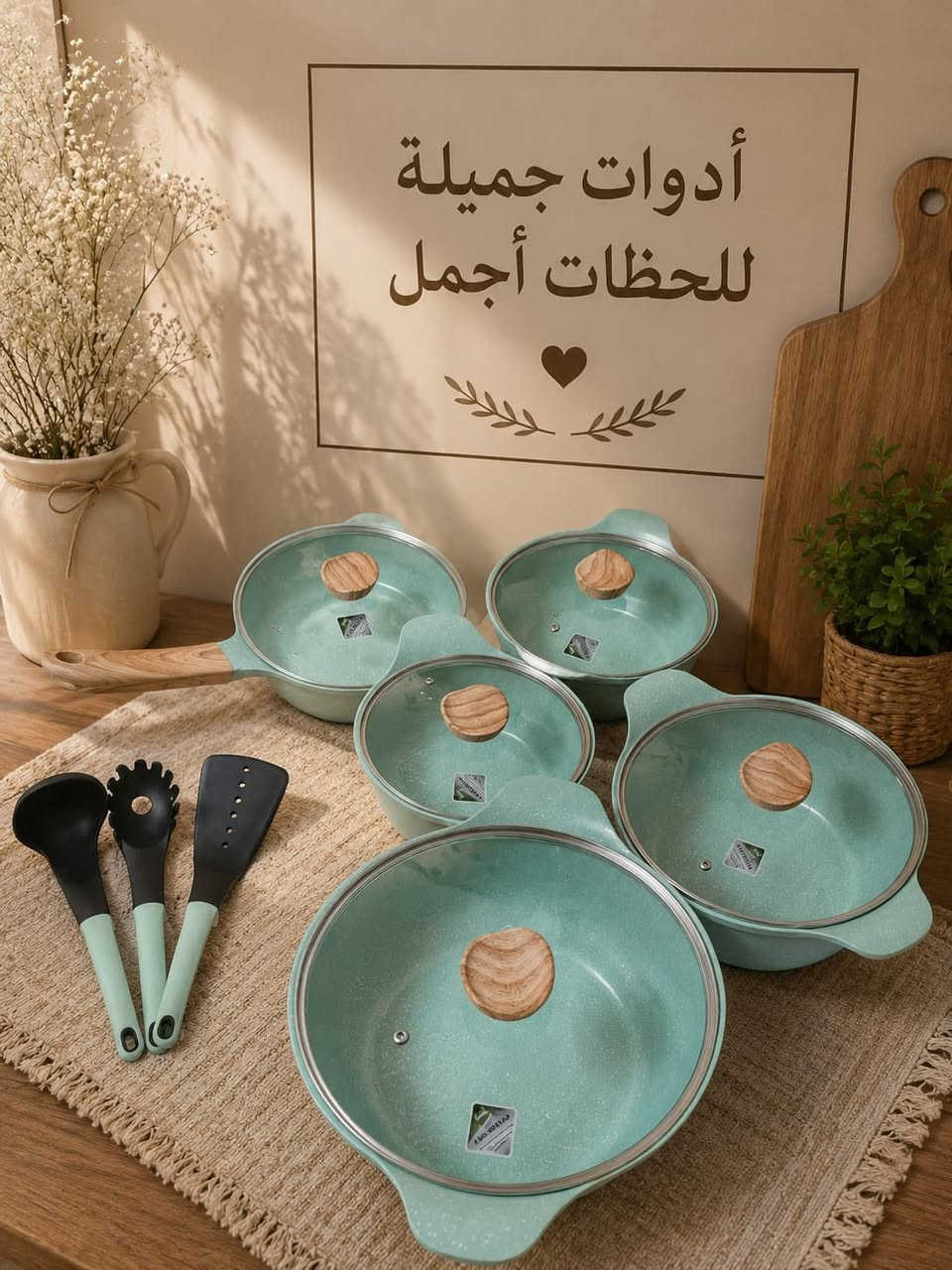عرض اليوم - طقم قدور جرانيت فاخر 5 قطع 🔥
وداعاً لالتصاق الأكل والحرق! 

✅ جرانيت أصلي ضد الخدش

✅ توزيع حرارة ممتاز - يوفر غاز

✅ غطاء زجاج حراري تشوف الأكل بدونه ما تفتح

✅ ينفع لكل المواقد حتى السيراميك والفرن

المكونات: قدر 20سم + 24سم + 28سم +قدر32+ طاوة +

/بيج فخم ينطي شكل للمطبخ الاستفسار خاص ***********
