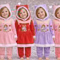 🩷 سوت بناتي بلوز طويل كلوش خامة شتوية ناعمة ومطعّمة بفرو عند الأطراف أ...