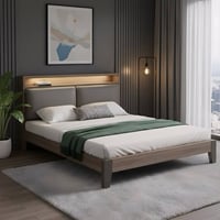 سرير نفر ونص • خشب صلب • ٢٠٠×١٢٠