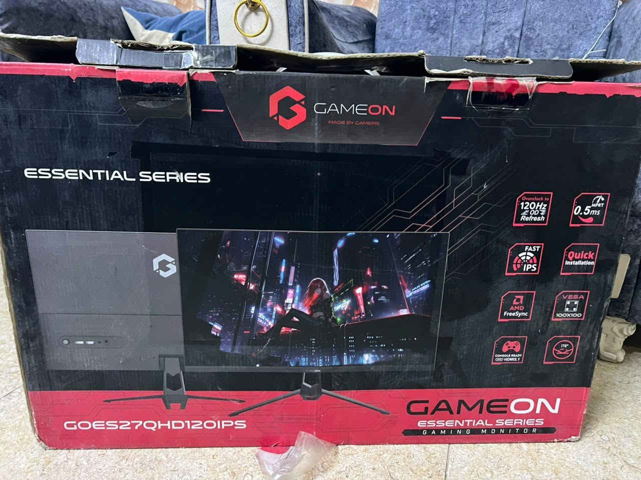 السلام عليكم من رخصة الادمن 

شاشة كيمنك مواصفاتها:  

شاشة GameON Essential Series

الموديل: GOES27QHD120IPS

* الحجم: 27 إنج
* دقة العرض: QHD (2560×1440)
* نوع اللوحة: Fast IPS
* معدل التحديث: 120Hz (Overclock)
* زمن الاستجابة: 0.5ms (MPRT)
* تقنية المزامنة: AMD FreeSync
* منفذ HDMI 2.1: نعم (Console Ready)
* دعم حامل VESA: 100×100 مم
* زاوية الرؤية: 178°
* سهولة التركيب: Quick Installation 

شاشة جديدة فول مواصفات السعر 235 حك الجية مكاني بغداد الحسينية الراشدية
الرقم ***********
