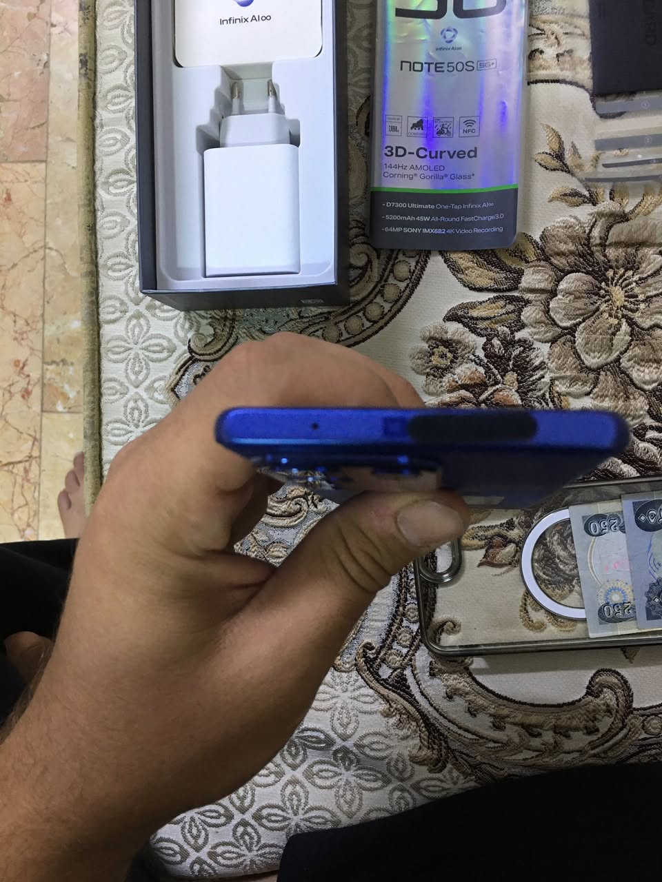 Infinx NOTE 50S 5G
التتخزين 256
المعالج  Dimensity7300يعني وحش العاب 
RAM8.00+5.00 GB
الكامرا الخلفية 64M
 الكامراالامامية 13M
البطارية5200MAh
الجهاز بحالة الوكاله مستعمل ٣٠ يوم فقط كامل ملحقات فئة ال S تختلف عن العادي يجي فول معالج وحساسات وتبريد وكامره دبل سيمكارت الجهاز نضيف بمعنى الكلمه سعره300 بي مجال بسيط واذ اكو ايفون ١٢ برو ماكس مراوس حسب النضافه او ١١ برو ماكس مراوس ***********
واتساب
