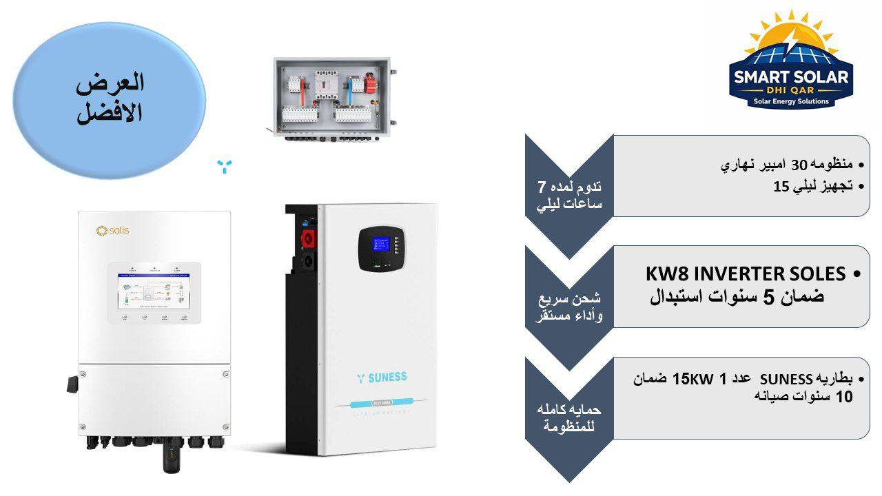 ☀️🔋 تعبت من انقطاع الكهرباء؟ الحل أصبح بين يديك!
نوفر لكم نصب منظومات الطاقة الشمسية المتكاملة للمنازل والمشاريع بأحدث الأجهزة وبأيدي فنيين مختصين ⚡

✅ طاقة نظيفة ومستقرة طوال اليوم
✅ تقليل كبير في مصاريف الكهرباء
✅ تجهيز ونصب وفحص كامل للمنظومة
✅ اختيار المنظومة المناسبة حسب احتياجك

🛡️ ضمان شامل على جميع مكونات المنظومة:
🔹 الألواح الشمسية
🔹 العاكس (الإنفرتر)
🔹 البطاريات

🔧 مع ضمان صيانة وخدمة طويلة الأمد لضمان أفضل أداء للمنظومة.

💡 استثمر اليوم بالطاقة الشمسية وارتاح من مشاكل الكهرباء!

📩 للحجز والاستفسار راسلنا على الخاص
📞 راسلنا على الواتساب 
***********
