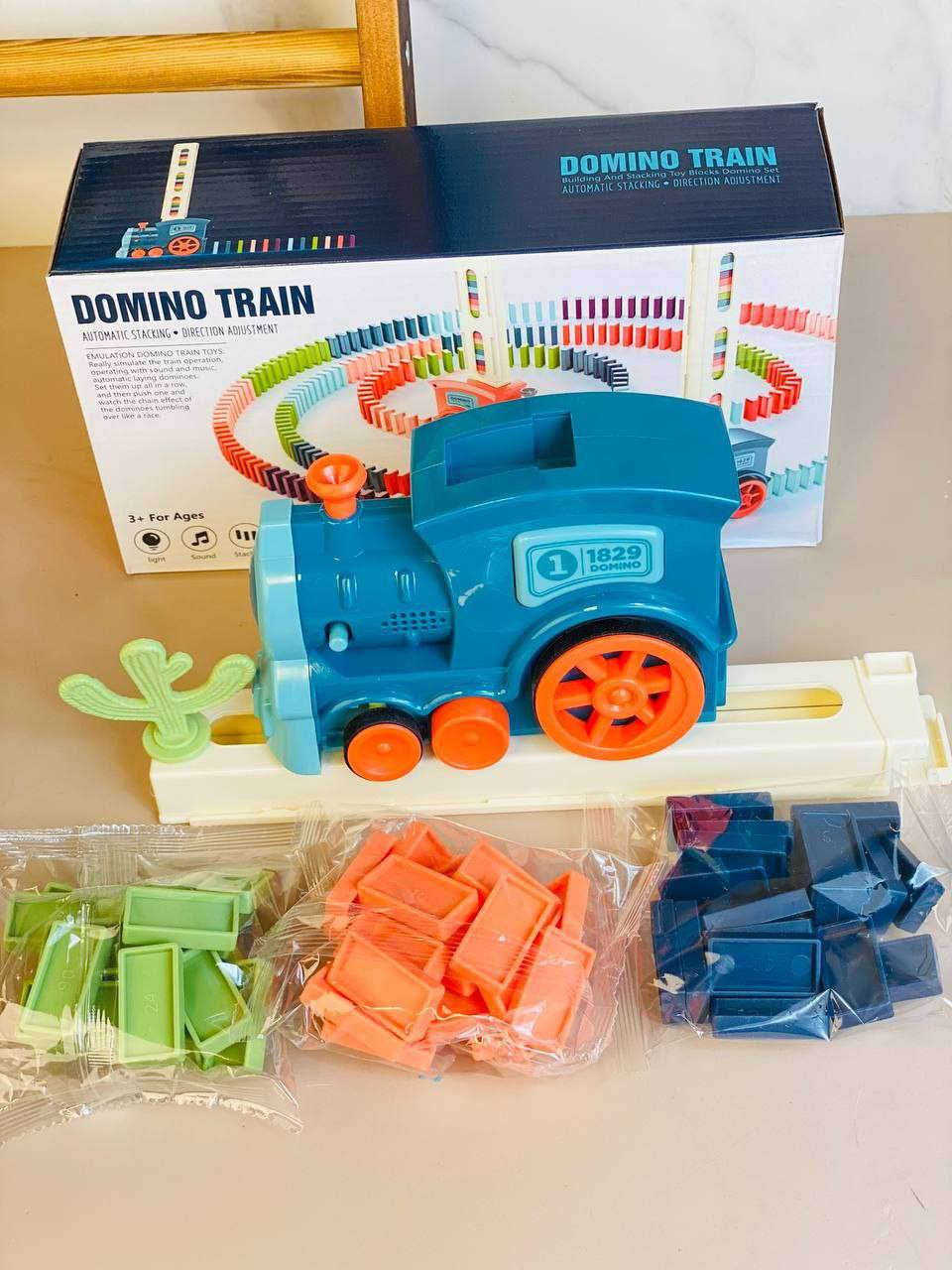 🚂DOMINO TRAIN🚂
قطار الدومينو الذكي لتطوير ذكاء طفلك وهو يلعب في نفس الوقت و يساعد الطفل على التخيل والإبداع . و بتنمي مهارات كثيرة جدآ عند الطفل منها 👇:-

❤️ مصممة للكل تبدأ من عمر 3 سنوات واكثر
❤️ تنمي التركيز و التتبع البصري والأدراك  
❤️تنمي مهارة التصنيف حسب اللون
❤️ التوازن و الثبات الحركي و خفة اليد في توجيه القطار
❤️ تصميم أشكال مختلفة و جميلة بالدومينو
تحتوي على ٦٠ قطعة دومينو
❤️صوت وضوء ممتع تعمل على البطارية #الاصلية


**إذا كنت صاحب هذا الإعلان وتريد حذفه لأي سبب، رجاءا أرسل رسالة إلى الدعم الفني**