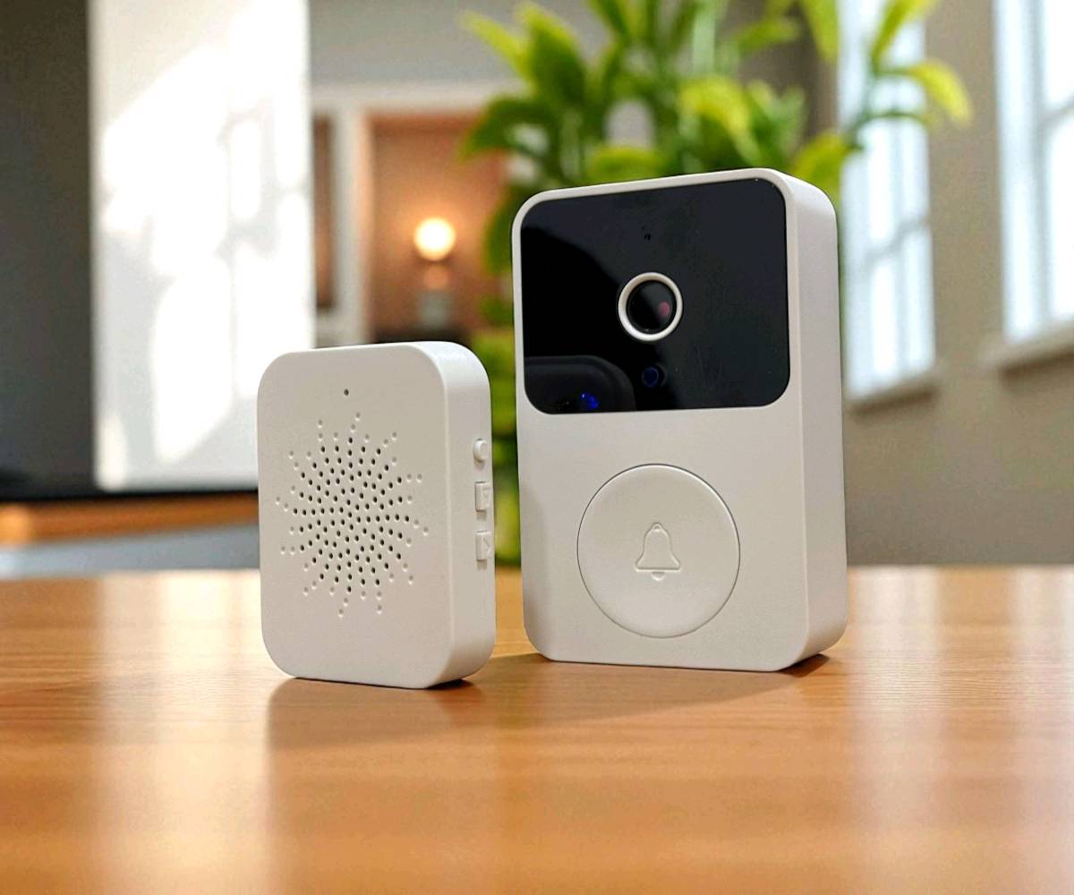  بابك في جيبك.. وين ما كنت!
​خليك مطمن على بيتك مع Mini Doorbell الذكي. أصغر جرس بكاميرا ومواصفات عملاقة:
​🔔 تنبيه فوري: يوصلك إشعار على جوالك أول ما أحد يدق الجرس.
​📸 شوف وكلم: كاميرا عالية الدقة مع مايكروفون للتحدث مع الزوار عن بُعد.
​🛠️ تركيب بثواني: بدون أسلاك، بدون حفر، وشغال بالـ WiFi.