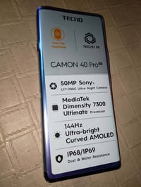 تكنو كامون 40 برو • رام 24/256 • بطارية 5200
