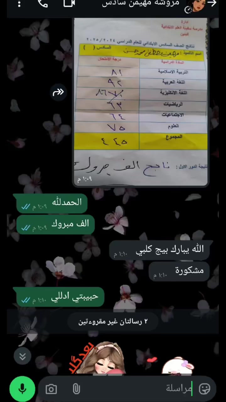 📚 أم شمس للتدريس الخصوصي
💡 تعليم بإتقان... مستقبل مضمون

📌 تدريس خصوصي لجميع المراحل الدراسية
🔹 الابتدائية | المتوسطة 
🔹 شرح مبسّط – متابعة يومية – نتائج مضمونة
🔹 جميع المواد: رياضيات، إنكليزي، عربي، علوم وغيرها

📞 للحجز والاستفسار:
📱 ‌‎0775 564 0826
🌍 بغداد / بسمايا b302
