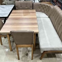 ميز طعام خشب • ديوان 5 مقاعد • تكريت الزهور