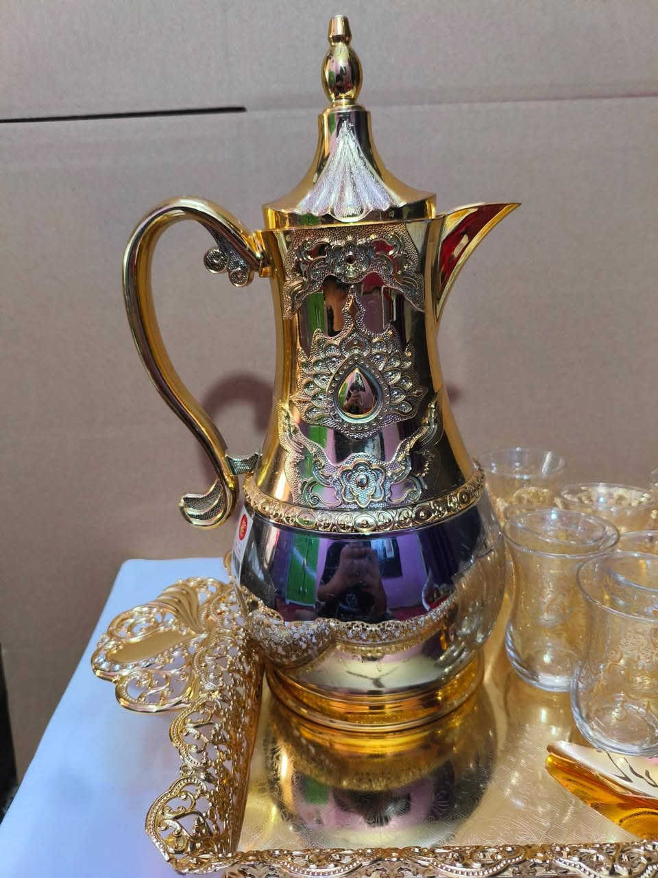 ✨ سيت رمضاني خليجي ذهبي فاخر ✨
يتكون من:
🔸 ترمس أبو الضغط بتصميم دلة ملكية ومحكم الغلق
🔸 6 فناجين 
🔸 6 استكانات 
🔸 تمرية فاخرة بتصميم هلال
🔸 صينية تقديم راقية
السيت كامل متناسق بلون ذهبي جذاب 
مناسب للضيافة الراقية أو كهدية مميزة 🎁
السعر 30 الف


**إذا كنت صاحب هذا الإعلان وتريد حذفه لأي سبب، رجاءا أرسل رسالة إلى الدعم الفني**