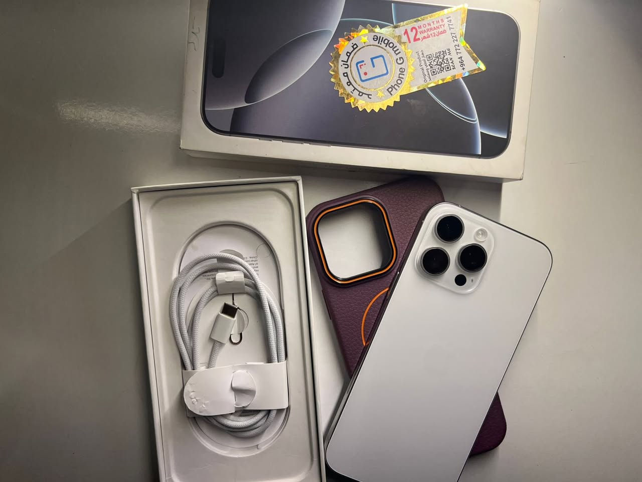 آيفون 16 برو ماكس ذاكره 256 بطاريه 100 بعده جديد مشحون 89 مره كيبل بعده مافاتحه جديد تك سيمكارت للبيع السعر  مليون و375 نهايته مامتواجد ع نت  رقمي ***********
