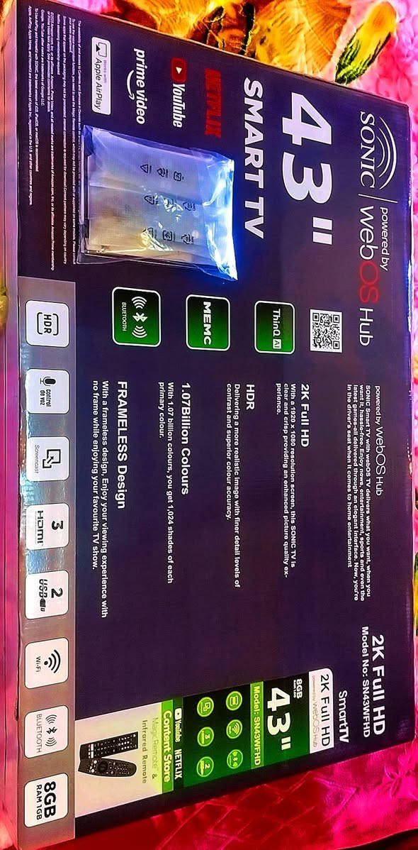 شاشة SONIC سونيك حجم 43 اصلية
دقة 4K سمارت نت والعاب وتطبيقات فول مواصفات مع ريمونت + ريمونت ماوس ناطق 
 غير مستخدمة بسبب كبر حجمها على البوفية 
السعر 165 الف 
العنوان موصل حي 17 تموز


**إذا كنت صاحب هذا الإعلان وتريد حذفه لأي سبب، رجاءا أرسل رسالة إلى الدعم الفني**