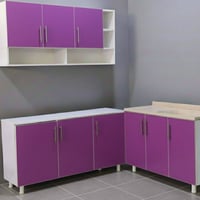 كاونتر خشب MDF • متر ونص • سنك ١٫٢٠م مرمر