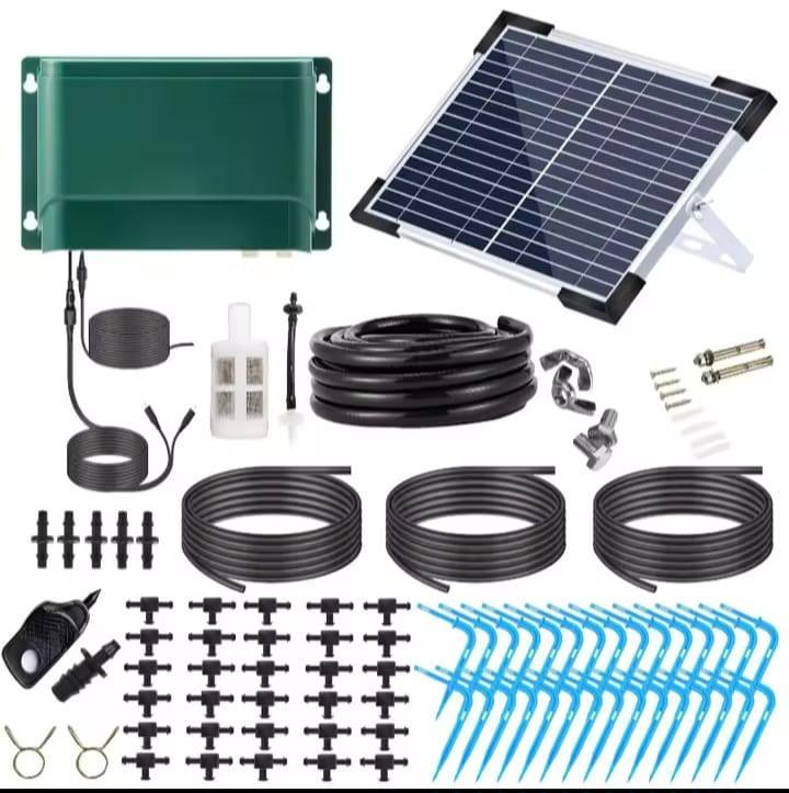• منظومة سقي بالتنقيط على الطاقة الشمسية لري النباتات تتضمن :
• لوح شمسي: بقدرة 5 وات
 لتشغيل النظام.
• أنابيب: أنبوب ري رئيسي بطول 5 أمتار وأنبوب تصريف بطول 30 مترًا.
• ملحقات الري: 30 رأس تنقيط و 30 موصل على شكل حرف T.
• ميزات أمان: مستشعر لمستوى المياه (للتنبيه عند انخفاض الماء) ومضاد للسيفون. 
• التشغيل التلقائي: يقوم بري النباتات تلقائيًا بناءً على فترات زمنية محددة مسبقًا.
• لا يحتاج لصنبور: يمكنه سحب المياه مباشرة من الحاويات مثل الدلاء.
• الاستخدام: مناسب للشرفات، الباحات، الحدائق المنزلية، والصوبات الزراعية


**إذا كنت صاحب هذا الإعلان وتريد حذفه لأي سبب، رجاءا أرسل رسالة إلى الدعم الفني**