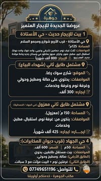 🌟 جديدنا لهذا اليوم في عالم العقارات 🌟