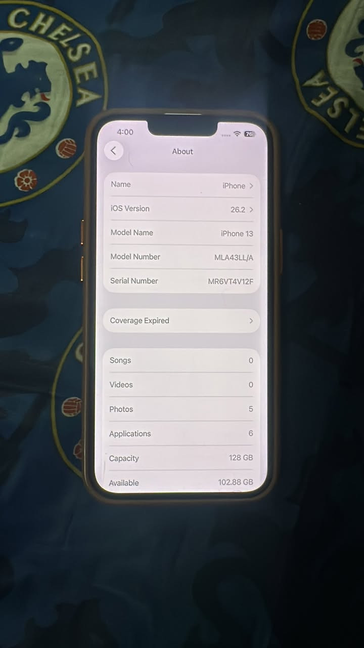 ايفون 13 نسبة البطارية 82% نظيف
الجهاز مبدل شاشه فقط اما البقية كله مكفول البطارية ما مبدله الجهاز بدون ملحقات و شويه اكو شخوط بسيطه بالشاصي بيه مشكله بسيطه دقه الكامره واضحه كلش بس من اسوي زوم شويه تغوش الجهاز  سعره 280 نهايتة قفل قفل
عنواني بغداد الكرادة
***********
