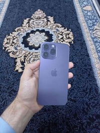 ايفون 14 برو ماكس ذاكرة 256 دبل شريحة بطارية 100 البطارية مبدلة شرط أص...