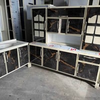 كاونتر مترين  ارضي وملحق مع سنك (متر وعشرين )مرمر المنيوم صيني   السعر...