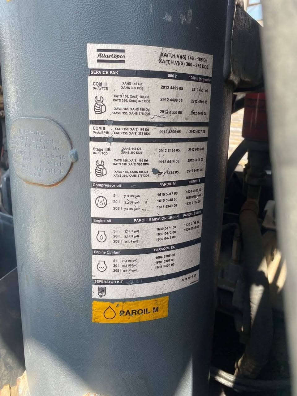 السلام عليكم 
كمبريسر ١٢ بار اطلس كوبكو موديل ٢٠١٦ نظيف ومشتغل ٢٥٠٠ ساعه للبيع السعر ١١٠ ورقه وبي مجال الكمبريسر موجود بغداد الدوره وهذا رقمي للتواصل 
***********
