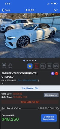 كونتيننتال سبيد • ضرر امامي • ٨ سلندر ٤٠٠٠