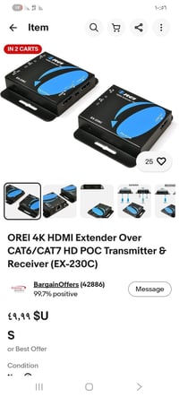 موسع HDMI • تمديد HDMI • كابلات CAT6/7