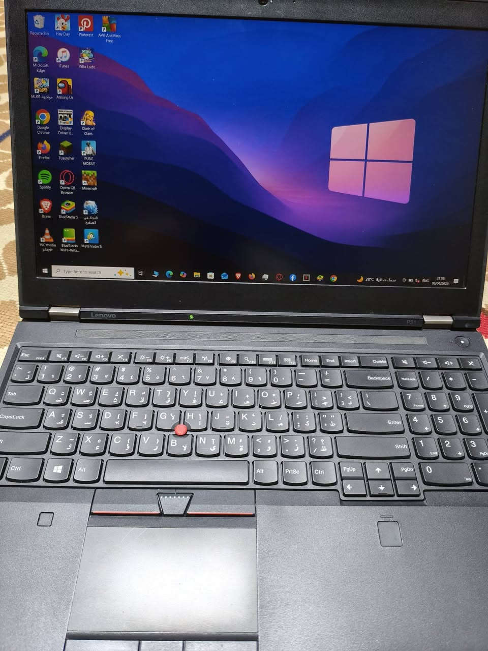 السلام عليكم
Lenovo ThinkPad P51 لل بيع

المعالج: Intel Core i7-7700HQ (4 أنوية / 8 خيوط)

الرام: 16GB DDR4 2400MHz

كرت الشاشة: NVIDIA Quadro M1200 4GB

كرت مدمج: Intel HD Graphics 630

التخزين: SSD 512GB (المتاح 477GB)

النظام: Windows 10 Home 64-bit

بصمه اصبع + منفذ تايبسي 

شاحنه 170W

الحالة: مستعمل استخدام شخصي

مع كيبورد وماوس وباد ماوس ضوئيات

و مروحه تبريد فان2

السعر 500 قفل

المكان ميسان ابو رمانه 

تجي تفحص كدامك 

ماعندي توصيل ولا عرف خارج محافظة ميسان


**إذا كنت صاحب هذا الإعلان وتريد حذفه لأي سبب، رجاءا أرسل رسالة إلى الدعم الفني**