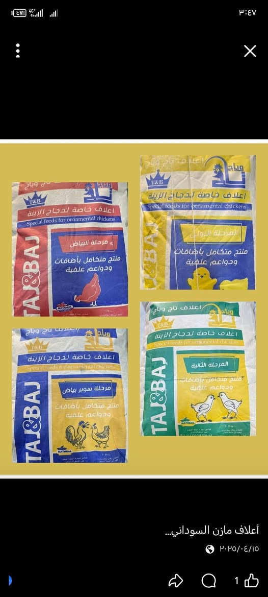 توفر لدينا اعلاف تاج وباج لدجاج البياض 
لدجاج الزينه
دجاج هراتي
دجاج عرب
المكونات
المكونات

برمكس ايطالي وبلجيكي مضاد سالومونيا وايكولاي مضاد كوكسيديا بكل انواعها رافع سموم فطرية ومضاد تعفن وتسمم وفطريات فاتح شهية ورافع مناعة ديجستروم وخميرة تياكس احماض امينية ومعادن وزنك فيتامين وكالسيوم هيدرو بروتين لايسن نيتونين كولين كلورليد مضاد اكسدة - حنطة - ذرة صفراء -
نسبة الصويا - زيت الصويا - ملح طعام مع ٦ انواع أعشاب طبيعيه
عيادة الرحمه البيطريه 
د. بهاء الدين الاعرجي
للاستفسار الاتصال على ***********
الأسعار
مرحله أولى ٢٧ الف
مرحله ثانيه ٢٧ الف
مرحلة البياض امهات ٢٧ الف
مرحلة سوبر بياض ٢٧ الف
