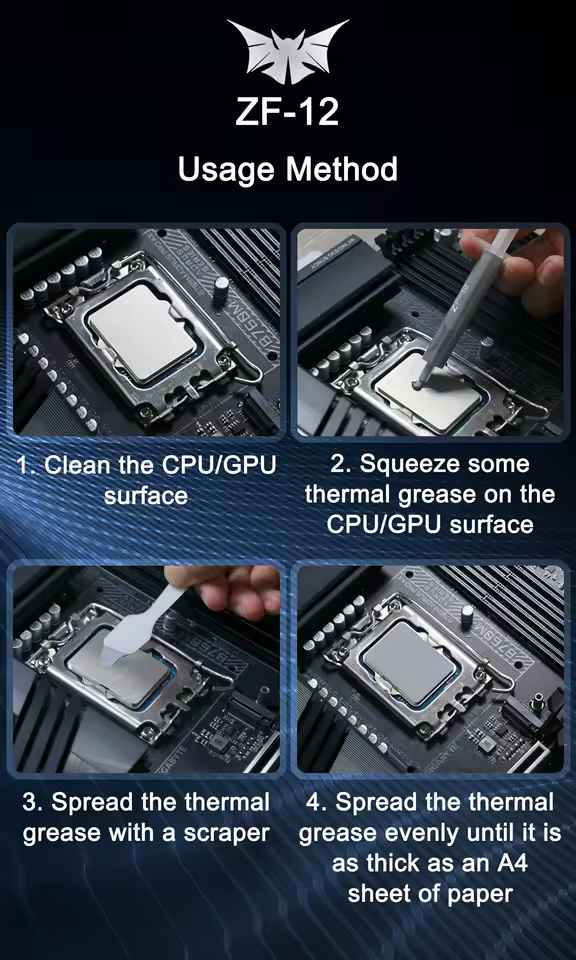 English  |  کوردی  |  عربي 

اسم المنتج: معجون حراري بحجم 8g من ماركة ثرماجيك( ZF-12)بكفاءة توصيل حراري تصل ل12W/mk
العلامة التجارية: Thermagic

العدد: 1
الحالة: جديد 
السعر: 11 الف دينار 

متوفر توصيل لكل أنحاء العراق 🚕🚀🌀

⛔ مواصفات المنتج:-

متوافق مع متطلبات RoHS وREACH البيئية. يتميز بموصلية حرارية عالية، وعزل حراري ممتاز، ومقاومة عالية للحرارة، وانخفاض انفصال الزيت، وعدم التآكل.

طريقة الاستخدام: من الطبيعي وجود كمية قليلة من زيت السيليكون تطفو على السطح. يُرجى التحريك قبل الاستخدام. حافظ على الطلاء واستخدمه مباشرةً باستخدام أدوات مناسبة (مثل مكشطة أو غطاء للأصابع).

تحذير هام: يُحفظ بعيدًا عن متناول الأطفال. في حالة الابتلاع أو ملامسة العينين أو الأذنين أو الأنف أو الفم عن طريق الخطأ، يُرجى غسلها بالماء أو التوجه إلى المستشفى عند الضرورة.

مبدأ العمل: ملء الفراغ بين جهاز التسخين وجهاز التبريد؛ زيادة مساحة التلامس لتحقيق أفضل تأثير للموصلية الحرارية.
يُستخدم لملء الفراغ بين مصدر الحرارة ومشتت الحرارة. يتميز بفعاليته العالية على معالجات LED، مما يلبي احتياجات نظام التبريد.
----------------------------------------------------------

ناوی بەرهەم: هەویرەی گەرمی 8g گەرمی (ZF-12) بە توانای گواستنەوەی گەرمی تا 12W/mK

 مارکە: گەرمی

 بڕی: 1

 مەرج: نوێ

 نرخ: 11 هەزار دیناری عێراقی

 گەیاندن لە سەرتاسەری عێراق بەردەستە 🚕🚀🌀

 ⛔ تایبەتمەندییەکانی بەرهەم:

 پابەندە بە پێداویستییە ژینگەییەکانی RoHS و REACH.  تایبەتمەندی بەرزی ڕێبەرایەتی گەرمی، عەزلی گەرمی نایاب، بەرگری بەرزی گەرمی، جیاکردنەوەی ڕۆنی کەم، و تایبەتمەندی ناژەنگ.

 چۆنیەتی بەکارهێنانی: ئاساییە بڕێکی کەم لە ڕۆنی سلیکۆن لەسەر ڕووی زەویدا هەڵبفڕێت.  تکایە پێش بەکارهێنان تێکی ​​بدە.  بۆیاخەکە لەسەری بهێڵەرەوە و ڕاستەوخۆ بیدە بە بەکارهێنانی ئامێری گونجاو (وەک ڕشێنەر یان پەنجەرەی پەنجە).

 ئاگاداری گرنگ: لە دووری دەستی منداڵان بیهێڵەرەوە.  لە حاڵەتی خواردنی بەهەڵە یان بەرکەوتنی چاو، گوێ، لووت، یان دەم، بە ئاو بیشۆ یان ئەگەر پێویست بوو سەردانی پزیشکی بکە.

 چۆنیەتی کارکردن: بۆشایی نێوان پێکهاتەکانی گەرمکردنەوە و ساردکردنەوە پڕدەکاتەوە.   زیادکردنی ناوچەی بەرکەوتن بۆ باشترین ڕێبەرایەتی گەرمی.

 بەکاردێت بۆ پڕکردنەوەی بۆشایی نێوان سەرچاوەی گەرمی و گەرمکەرەوە.  زۆر کاریگەرە لەسەر پرۆسێسەرەکانی LED، کە پێداویستیەکانی سیستەمی ساردکردنەوە جێبەجێ دەکات.

 ---
Product Name: Thermagic 8g Thermal Paste (ZF-12) with a thermal conductivity of up to 12W/mK

Brand: Thermagic

Quantity: 1

Condition: New

Price: 11,000 Iraqi Dinars

Delivery available throughout Iraq 🚕🚀🌀

⛔ Product Specifications:

Compliant with RoHS and REACH environmental requirements. Features high thermal conductivity, excellent thermal insulation, high heat resistance, low oil separation, and non-corrosive properties.

How to Use: It is normal for a small amount of silicone oil to float on the surface. Please stir before use. Keep the paint on and apply directly using suitable tools (such as a scraper or finger cot).

Important Warning: Keep out of reach of children. In case of accidental ingestion or contact with eyes, ears, nose, or mouth, rinse with water or seek medical attention if necessary.

How it Works: Fills the gap between the heating and cooling components.  Increased contact area for optimal thermal conductivity.

Used to fill the gap between the heat source and the heat sink. Highly effective on LED processors, meeting cooling system requirements.

------------------------------------------------------- بغداد, العراق


**إذا كنت صاحب هذا الإعلان وتريد حذفه لأي سبب، رجاءا أرسل رسالة إلى الدعم الفني**