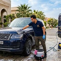 تم افتتاح مشروع غسل سيارات بطريقه الدلفري اي بطريقه ان الكادر يجي لحد ...
