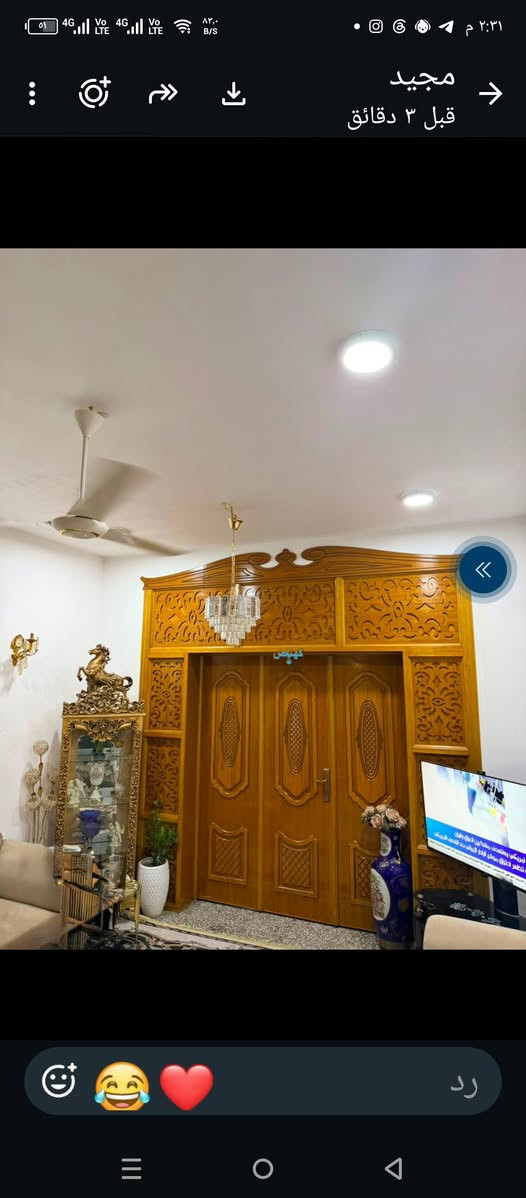 بيت  للبيع او مراوس طابقين ركن بناء حديث طابو صرف سند 25زراعي المساحه٢٧٤م العنوان شارع بني تميم خلف البطاقه الموحده ت. ***********
