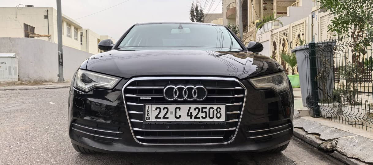 ***********
 Audi A6 Sline quattro 2014 v6 clean title
 قبات مواصفات
ستة سلندر ٢.٨
سلايد
رادار
سيستم سماعات bose 
كشنات امامى وخلفى تدفئة
سنوية باسمى
سيارة سفر شركة اربيل
كيرو محرك ما مفتوح
تاخم اطارات جديد
هززةو فحص جديد
تبريد ثلج
بعد هواية من المواصفات
سعر ١٢٨$

