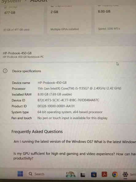 سلام عليكم
لابتوب hp probook مسخدم نظيف 100% لا مصلح ولا مفتوح مشتري جديد بلباكيت
هوه وغراضه وشاحنته
تخزين 512 رام 8 باقي المواصفات بالصورة 
سعر 450
للتواصل على الخاص او رقم الواتساب ***********
