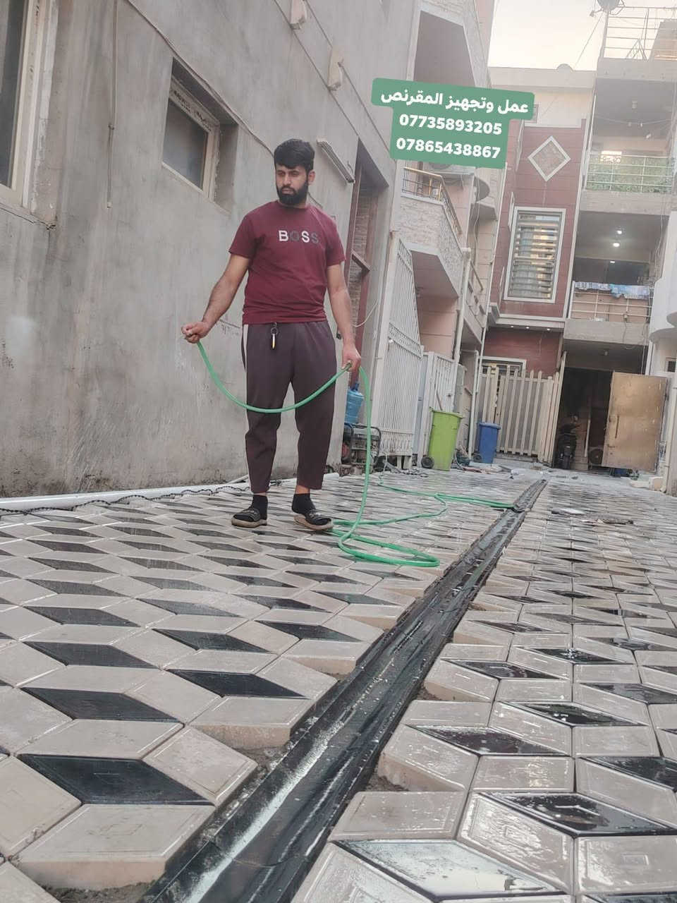 السلام عليكم. 🤚🔲جميع انوع المقرنص 🔨⚫
خلفات مقرنص🛠️🔵🔴
عمل ساقيه+عمل رصيف +عمل كبات+بورسلين+عمل 
كرانيت+عمل كربستون+عمل كاشي + ⚒️🛠️🛠️⚒️⚔️نشتغل في جميع المحفضات ✈️🛩️⬛
عمل درجه واله ↙️↘️⛏️🔨⚒️الثقه في عملنه 🙂
الرقم***********📲📲
الرقم الهاتف ***********
