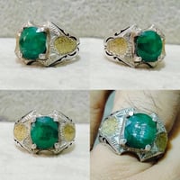 زمرد طبيعي • فضة 925 • خاتم ايراني