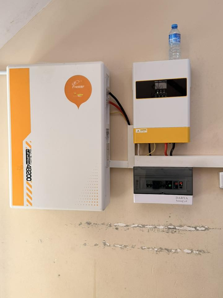 تم بفضل اللّٰه تركيب منظومة طاقة شمسية من قبل كوادرنا في 

#قريةباجوان
للاخ :: صباح زعيان 
  
✅ نظام طاقة شمسية متكامل بأعلى المواصفات

✅فولتية ثابتة 220فولت 
✅كهرباء مستمرة بدون انقطاع 
✅تشغيل تلقائي عند انقطاع الكهرباء

🔵انفيرتر قدرة(6.2) كيلو واط 
🔵الواح قدرة  (640) واط نوع Aiko 
🔵بطارية ليثيوم (200)امبير 

✅صيانة فورية بحالة مواجهة اي خلل فني
✅ضمانات عالية وعمر افتراضي طويل
✅خدمات متابعة مابعد التنصيب

نهاري ☀️(10) امبير
ليلي   🌑 (8) امبير 
 
للاستفسار اكثر الاتصال على الارقام التالية 
***********
***********
⚫️#مكتب #باجوان #للطاقه #الشمسيه
