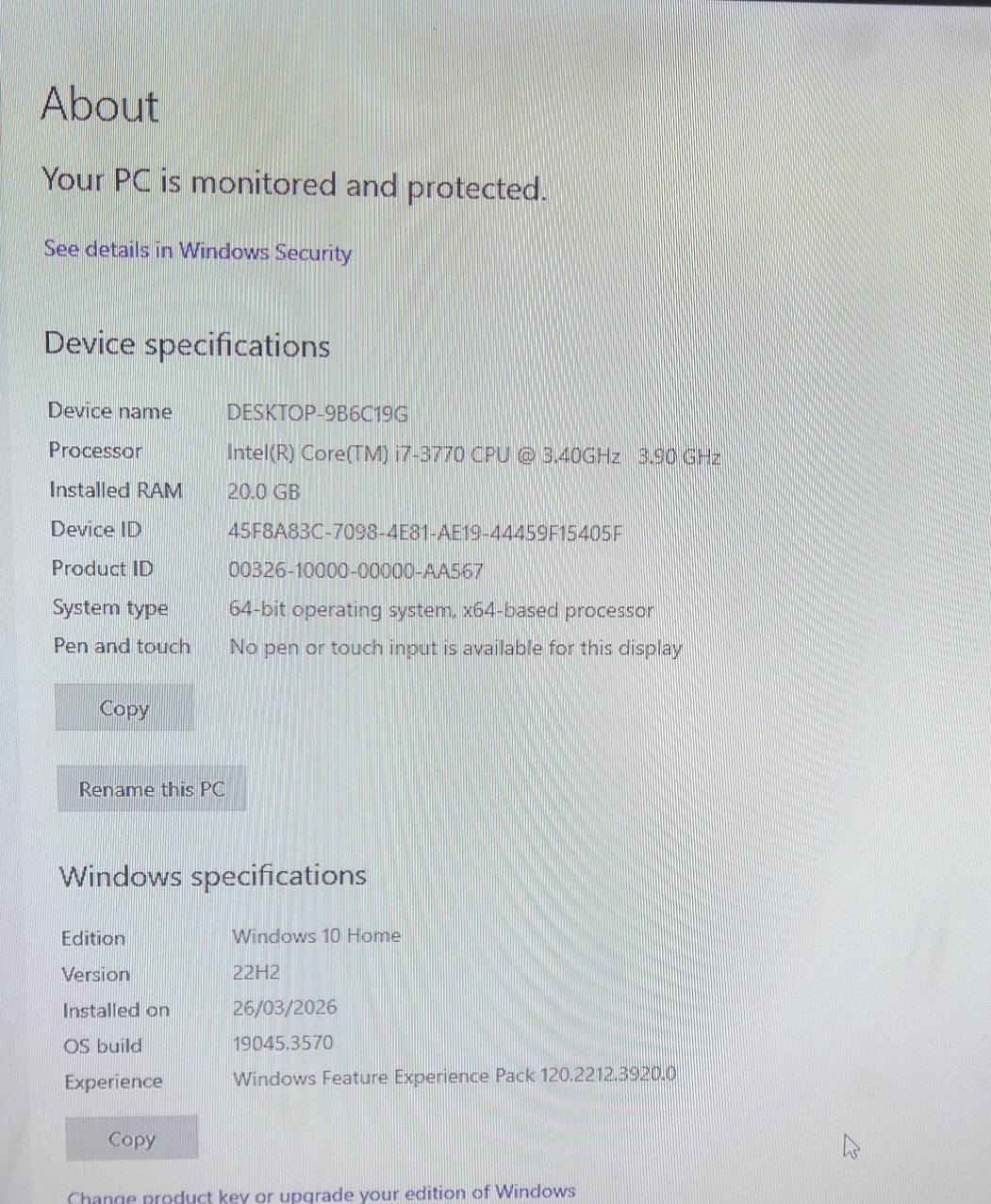السلام عليكم كيس حاسبه للبيع المواصفات
i7 3770
مذر بورد GIGABYTE موديل GA-H77-DS3H
Ram  20 GB     1600 mhz
Pwer supply 500 w  prand Huntkey بي منفذ كرت شاشه
GT1030  2 GB GiGabyt
هارد 256  ssd   نوع تيم كروب  تايوان
هارد hhd 500 gb
مبرب غازي دبل فان نوع ديب كول  ارجي بي
كيس نوع GAMEMAX جامه شفافه الجانبيه منصب وندوز 10. السعر 230 الف  مكاني بغداد ساحه عدن


**إذا كنت صاحب هذا الإعلان وتريد حذفه لأي سبب، رجاءا أرسل رسالة إلى الدعم الفني**