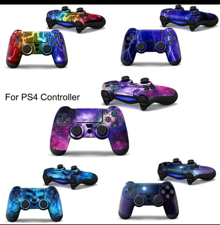 جويستك بلي فور
تتكون هذه المجموعة من أذرع تحكم Sony PlayStation 4 مخصصة بتصاميم مستوحاة من ألعاب شهيرة مثل FIFA، Fortnite، وSpider-Man.).تتميز التصاميم برسومات ملونة وزاهية

السعر: 22 الف 
توصيل:5 الف لكل العراق