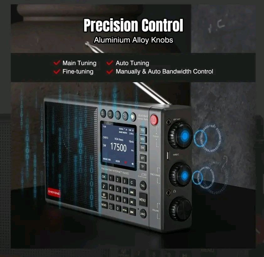تم البيع 
متوفر الراديو الافضل عالميا
الغني عن التعريف Choyong LC90 راديو إنترنت ذكي محمول متعدد النطاقات يجمع بين استقبال الراديو التقليدي وتقنيات البث الرقمي الحديثة.
الميزات الرئيسية:
اتصال متعدد: يدعم الاتصال عبر شبكات Wi-Fi   أو عبر شريحة اتصال  nano SIM أو من خلال نقطة اتصال الهاتف المحمول للوصول إلى محطات راديو الإنترنت.
استقبال واسع النطاق: يوفر استقبالاً لترددات FM، LW، MW، SW،
فول باند
بالإضافة إلى دعم نمط الحزمة الجانبية الواحدة (SSB) للهواة.
تعدد لغات يدعم اللغة العربية بالكامل
راديو الإنترنت: يتيح الوصول إلى أكثر من 40,000 محطة راديو عالمية مصنفة حسب القارة والبلد.
وظائف إضافية: يعمل كـ مكبر صوت بلوتوث، ويدعم تشغيل الملفات من بطاقة TF، ويحتوي على شاشة IPS ملونة تعرض معلومات المحطة وقوة الإشارة.
البطارية: مزود ببطارية قابلة لإعادة الشحن بسعة 5000 مللي أمبير لضمان ساعات استماع طويلة منفذ الشحن من نوع تايب سي
المواصفات التقنية:
الوزن: حوالي 640 جرام.
الأبعاد: 200 × 122 × 40 ملم تقريبًا.
الصوت: يتميز بجودة صوت عالية بفضل تصميم صندوق مكبر الصوت المتطور. للاستفسار عن السعر والتفاصيل على الخاص بسبب سياسة الفيس بوك


**إذا كنت صاحب هذا الإعلان وتريد حذفه لأي سبب، رجاءا أرسل رسالة إلى الدعم الفني**