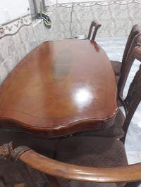ميز طعام • ميز خشب زان • طاولة طعام • طقم سفرة • ميز وكراسي • اثاث منز...