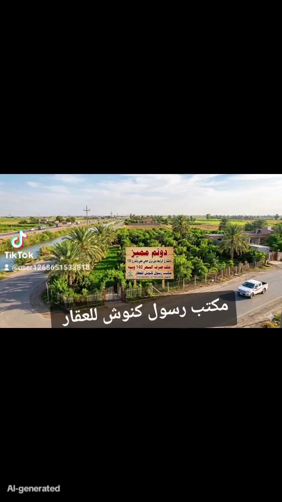 #دونم2500 طابو  ملك صرف زراعي 25
فرصة ماتتعوض 
السلام عليكم اخواني الاعزاء 
دونم بالشارع الرابط بين بزل حجي علي وشارع 100
السعر 140 وبيه مجال  
للإستفسار اكثر #مراجـعة مكتب رسول كنوش للعقار
 حلة قرب شارع 100
***********
***********
