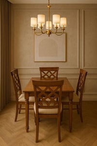 ميز طعام • خشب زان • صبغ حراري