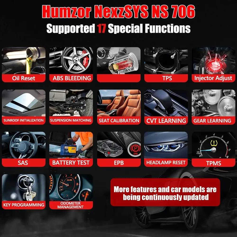 جهازئ فحصا سيارا اوروپي جديد او فول فول مواصفات سعر ١٠٠$ دولار قفل 

Top Reasons to Choose NexzSYS NS706

1.Affordable and Powerful
Freely choose Tablet，iOS and Android smartphones to achieve intelligent and efficient operation, making diagnosis easier.

2.Full systems diagnosis
Full-system quick scanfor passenger cars, deep diagnosis on all the electronic systems of the car with detailed report, Engine, Transmission, ABS, SAS, SRS, TPMS,etc.
3. key programmer & immo
Professional and convenient IMMO, add new key, erase keys, key programming, all key lost via OBD...
4. 17 special functions & Reset service
Oil Reset, TPMS, ABS, SAS, TPS, DPF, EPB, Battery Test, Injector Adjust，IMMO Prgoramme，CVT Learning,Gear Learning，Odometer Management，Sunroof initialization，Suspension matching，Seat calibration，Headlight matchingall included to meet your extra demands.
5.Actuation test

6.Complete OBD2 and OBD 1 Functions
Fully covers OBD2and OBD 1 diagnosis modes, read current.,pending and permanent codes quickly, clear fault codes and turn off the Check Engine Light.
7. Support more than 83+ car brands,about 1000+ models
Full OBD 1 and OBD 2 Diagnosis,Powerfully support more car brands, including American, European, Australian, Asian cars.
8. via Bluetooth automatic connection9,User-friendly Experience
Quick access to VIN Query, DTC Query, Data Manage, Data playback,Remote Assistance, Feedback icon, Screenshot, etc. fully provide you with intelligent and easy operation.
9.Multi-language Supported
Switch the language you need within the App freely, English, Italian, German, Russian, French, Spanish, Polish, Greek，Japanese, Korean, Portuguese, Dutch, Hungarian, Traditional Chinese,more are under adding.
10.Free Download & Update
Free download and update for wide vehicle models in the App Store of the software. Updating the software for free for two years.Updating the software need to pay half of the product price if more than two years! دهوك, العراق


**إذا كنت صاحب هذا الإعلان وتريد حذفه لأي سبب، رجاءا أرسل رسالة إلى الدعم الفني**