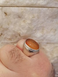 محبس عقيق • فضة 925 • قياس ١٩